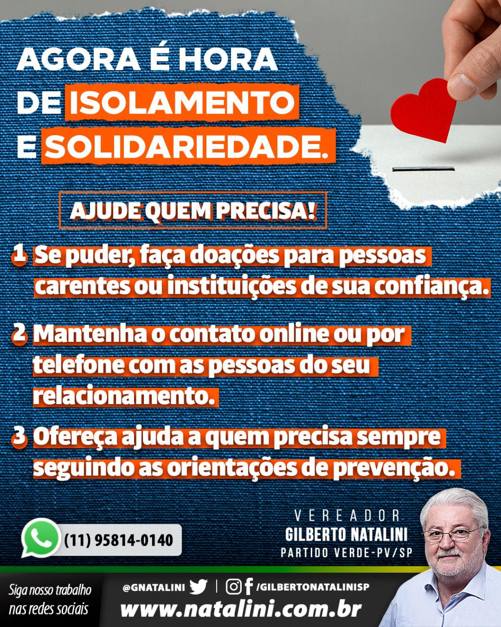 Banner: Hora de isolamento e Solidariedade