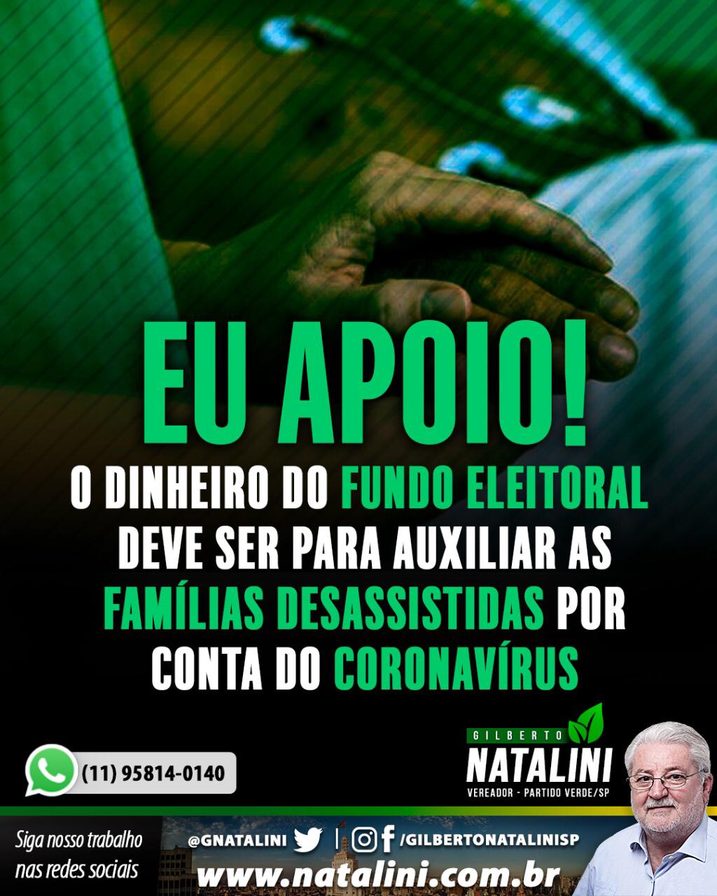 Banner: Fundo eleitoral para o combate ao #coronavírus