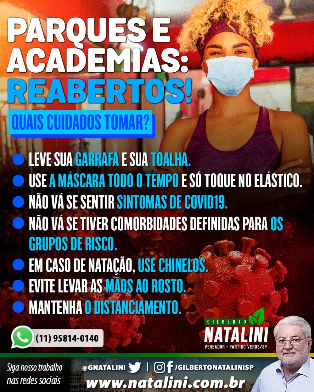 Bannner: #Reabertura de Parques e Academias